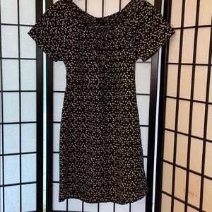 Black floral print dress